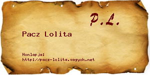 Pacz Lolita névjegykártya